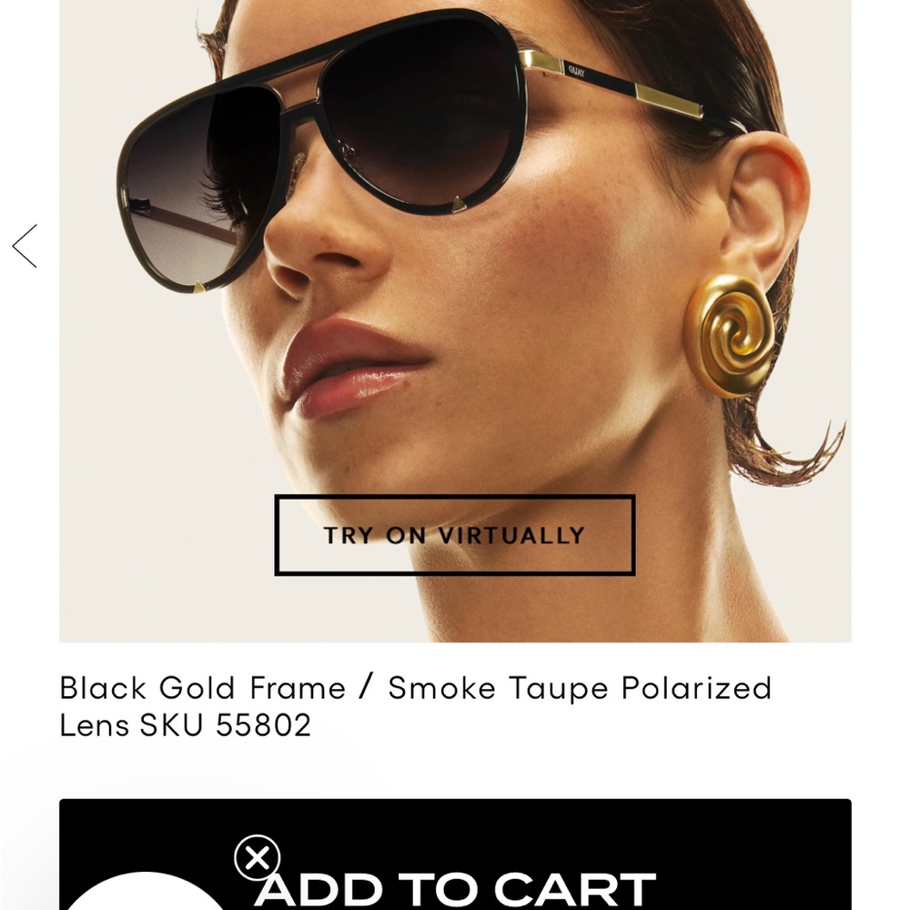 High Profile- Quay Black Aviator Sunglasses- Polarized